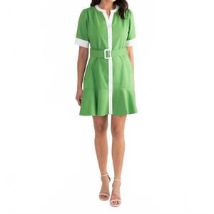NEW S'EDGE analeise button front mini dress in palm